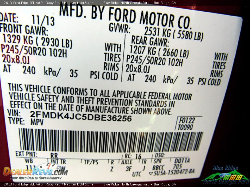 2013 Ford Edge SEL AWD Ruby Red / Medium Light Stone Photo #28