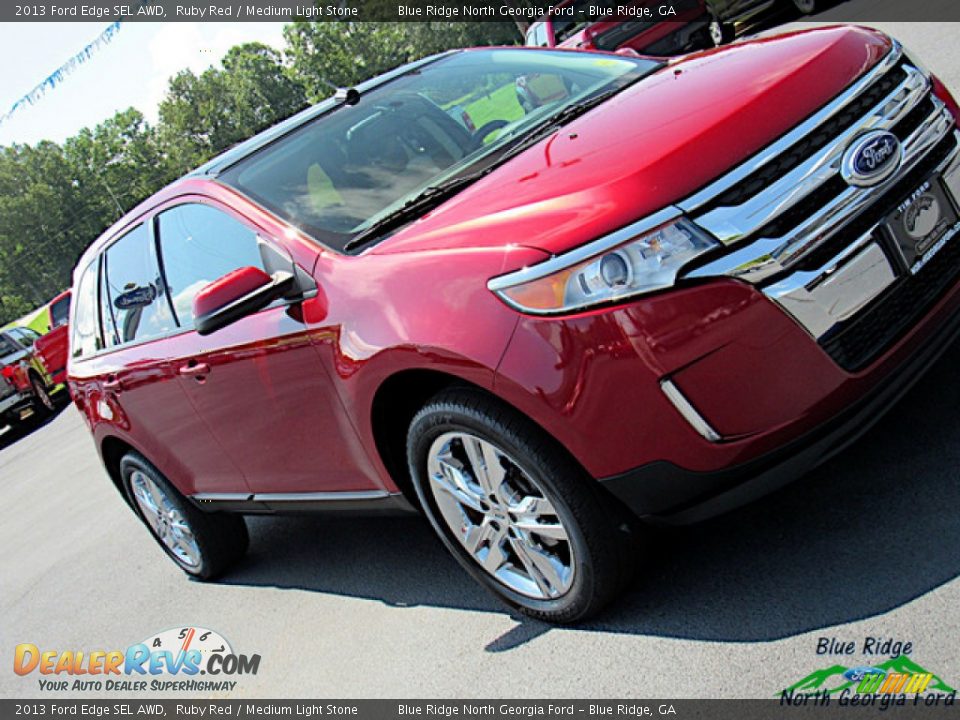 2013 Ford Edge SEL AWD Ruby Red / Medium Light Stone Photo #34
