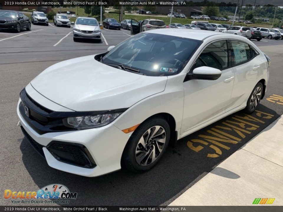2019 Honda Civic LX Hatchback White Orchid Pearl / Black Photo #4