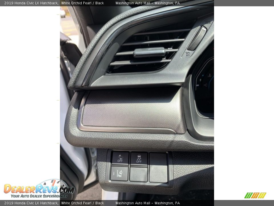 2019 Honda Civic LX Hatchback White Orchid Pearl / Black Photo #12