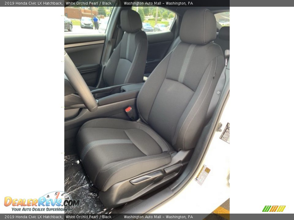 2019 Honda Civic LX Hatchback White Orchid Pearl / Black Photo #14