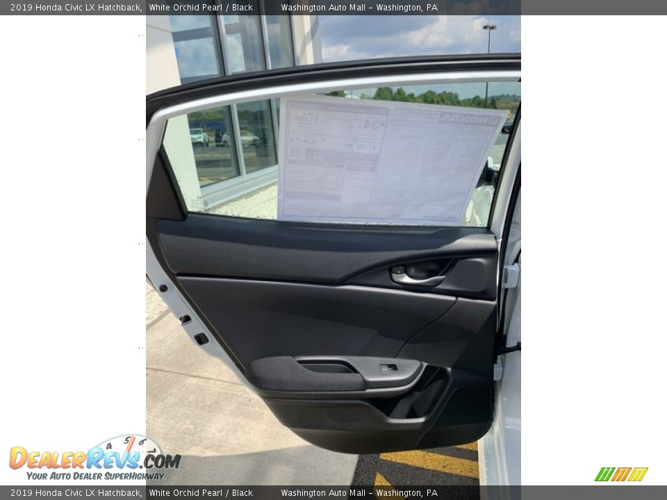 2019 Honda Civic LX Hatchback White Orchid Pearl / Black Photo #16