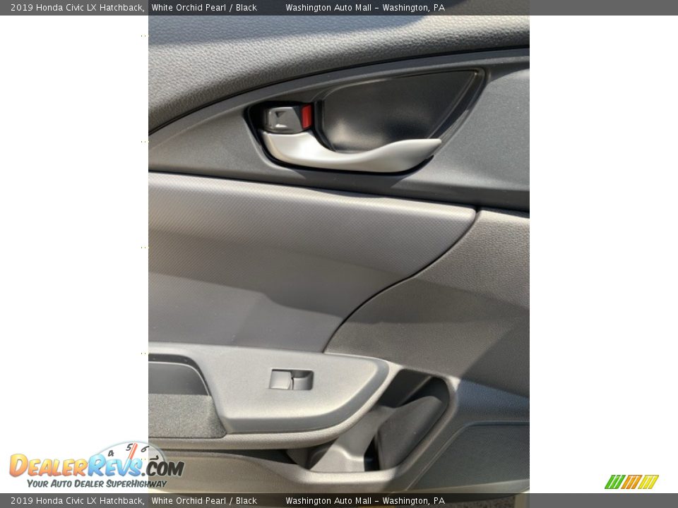 2019 Honda Civic LX Hatchback White Orchid Pearl / Black Photo #17