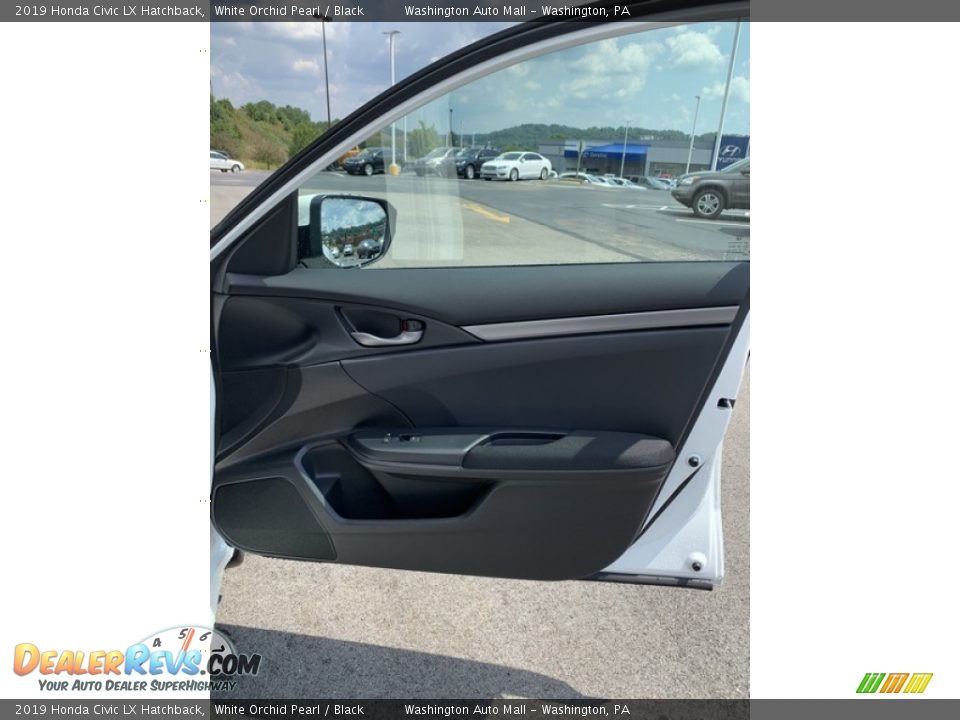 2019 Honda Civic LX Hatchback White Orchid Pearl / Black Photo #25