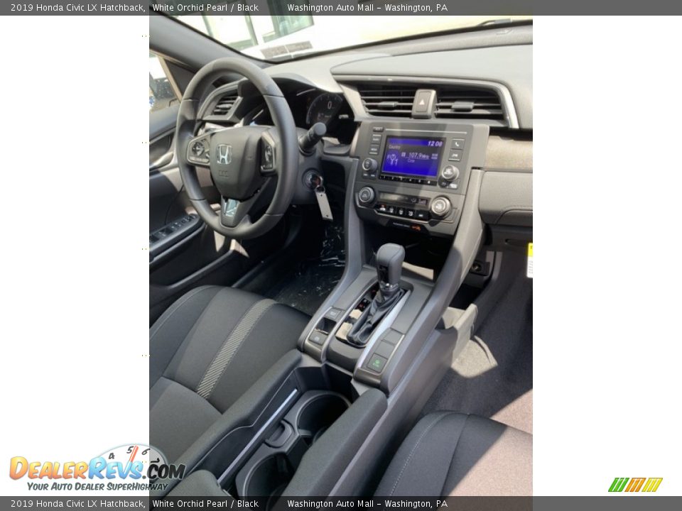 2019 Honda Civic LX Hatchback White Orchid Pearl / Black Photo #27