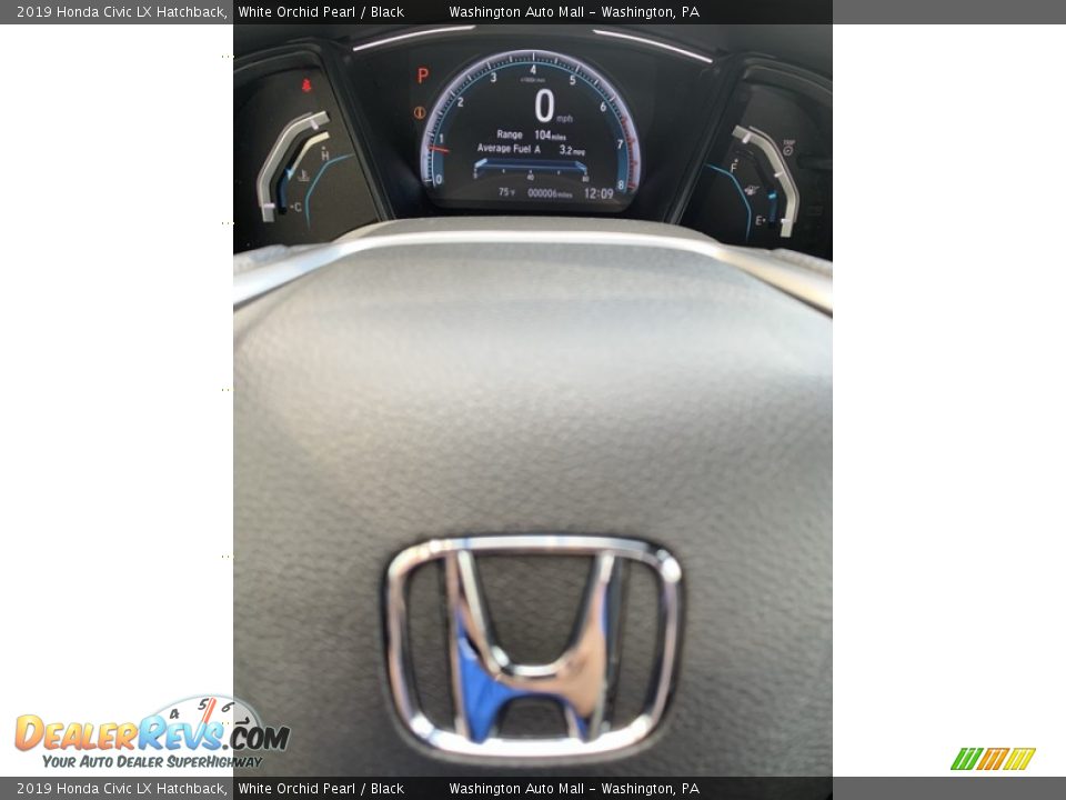 2019 Honda Civic LX Hatchback White Orchid Pearl / Black Photo #29