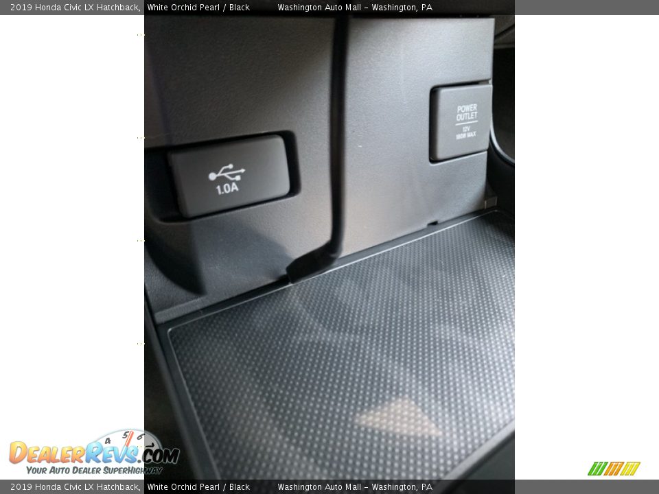 2019 Honda Civic LX Hatchback White Orchid Pearl / Black Photo #34
