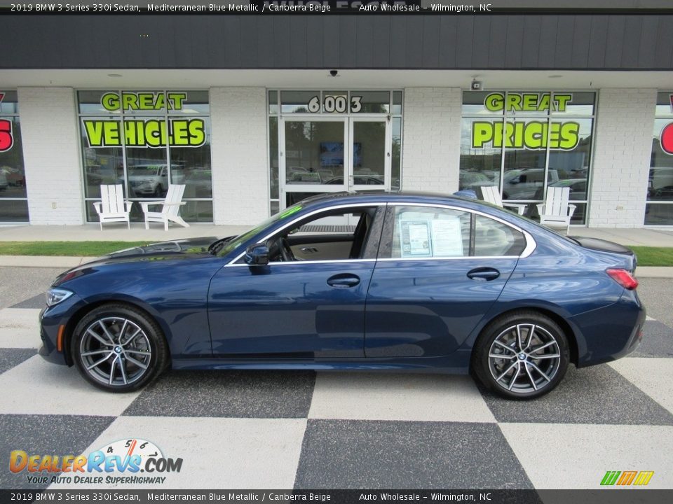 2019 BMW 3 Series 330i Sedan Mediterranean Blue Metallic / Canberra Beige Photo #1