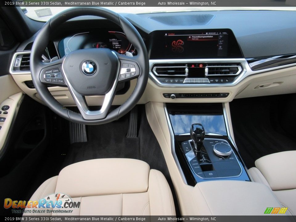 2019 BMW 3 Series 330i Sedan Mediterranean Blue Metallic / Canberra Beige Photo #15
