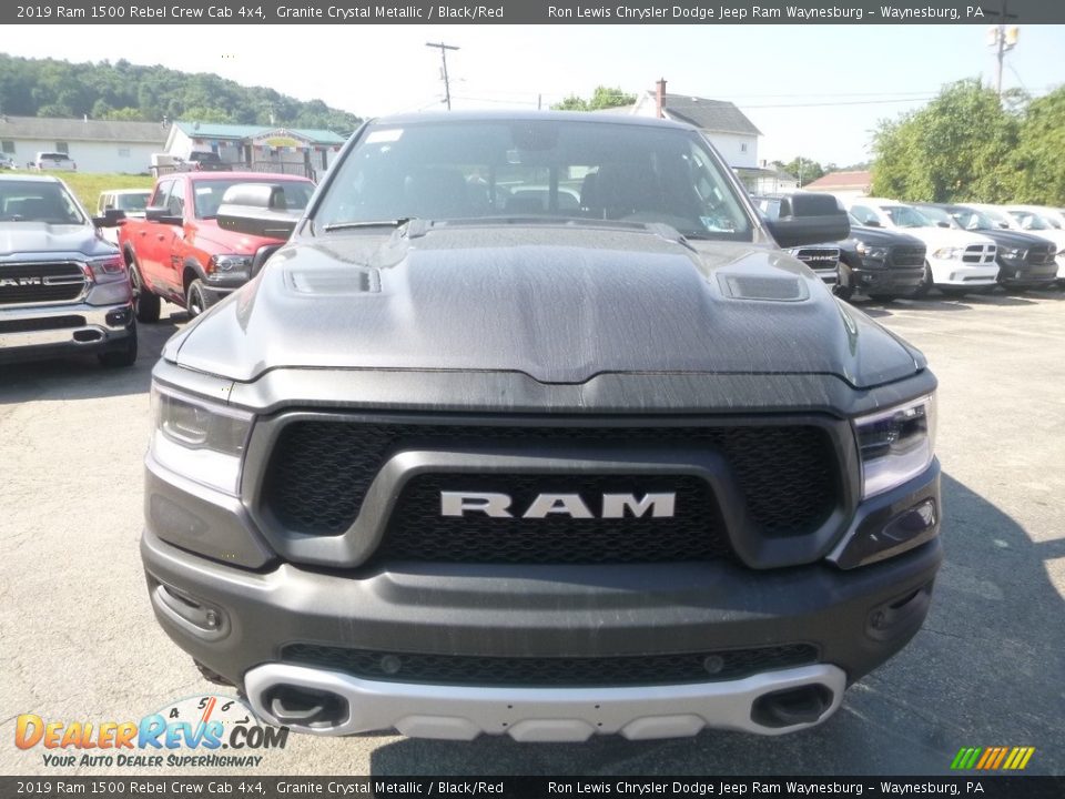 2019 Ram 1500 Rebel Crew Cab 4x4 Granite Crystal Metallic / Black/Red Photo #3