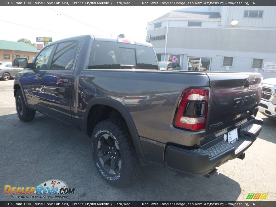 2019 Ram 1500 Rebel Crew Cab 4x4 Granite Crystal Metallic / Black/Red Photo #12