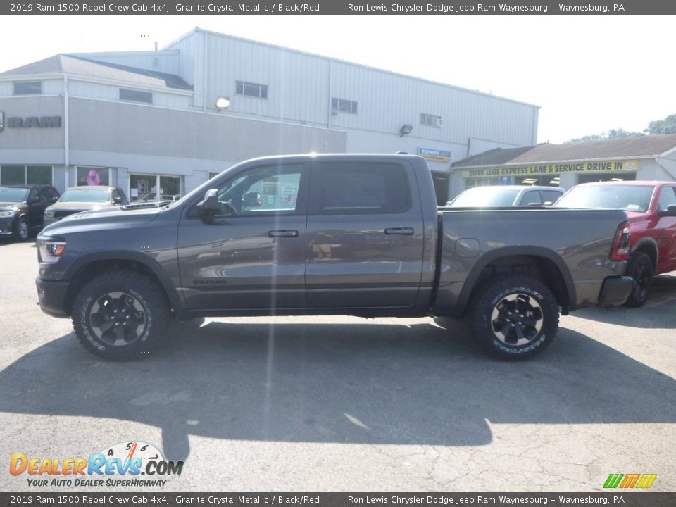 2019 Ram 1500 Rebel Crew Cab 4x4 Granite Crystal Metallic / Black/Red Photo #13