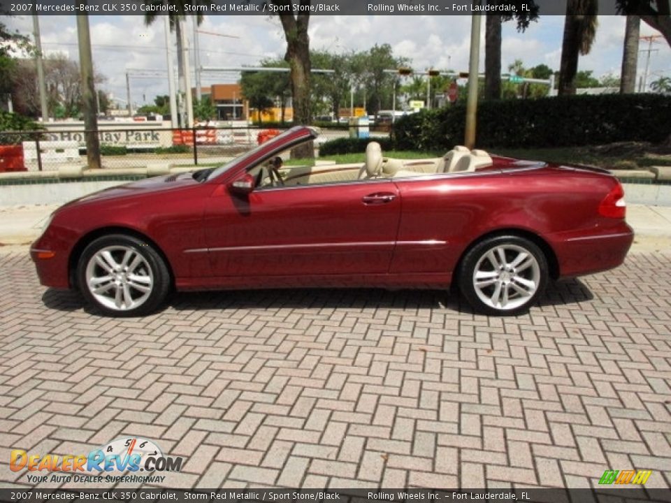 2007 Mercedes-Benz CLK 350 Cabriolet Storm Red Metallic / Sport Stone/Black Photo #11