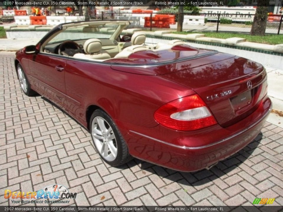 2007 Mercedes-Benz CLK 350 Cabriolet Storm Red Metallic / Sport Stone/Black Photo #13