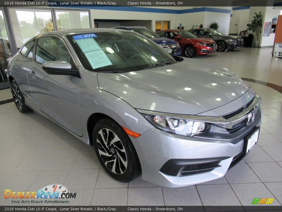 2016 Honda Civic LX-P Coupe Lunar Silver Metallic / Black/Gray Photo #3