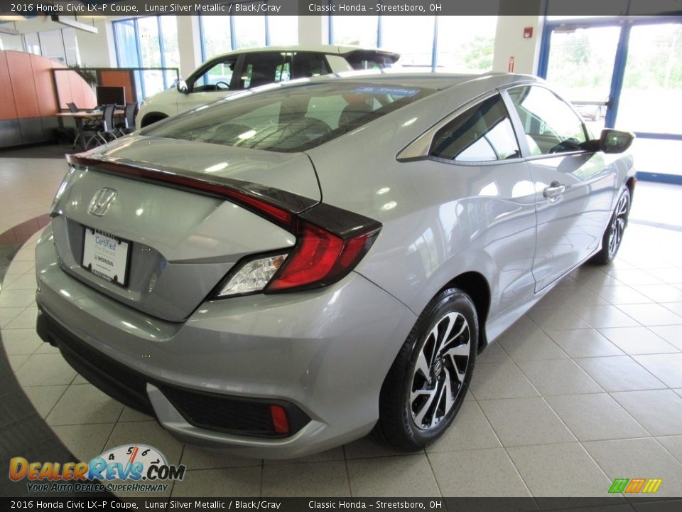 2016 Honda Civic LX-P Coupe Lunar Silver Metallic / Black/Gray Photo #7