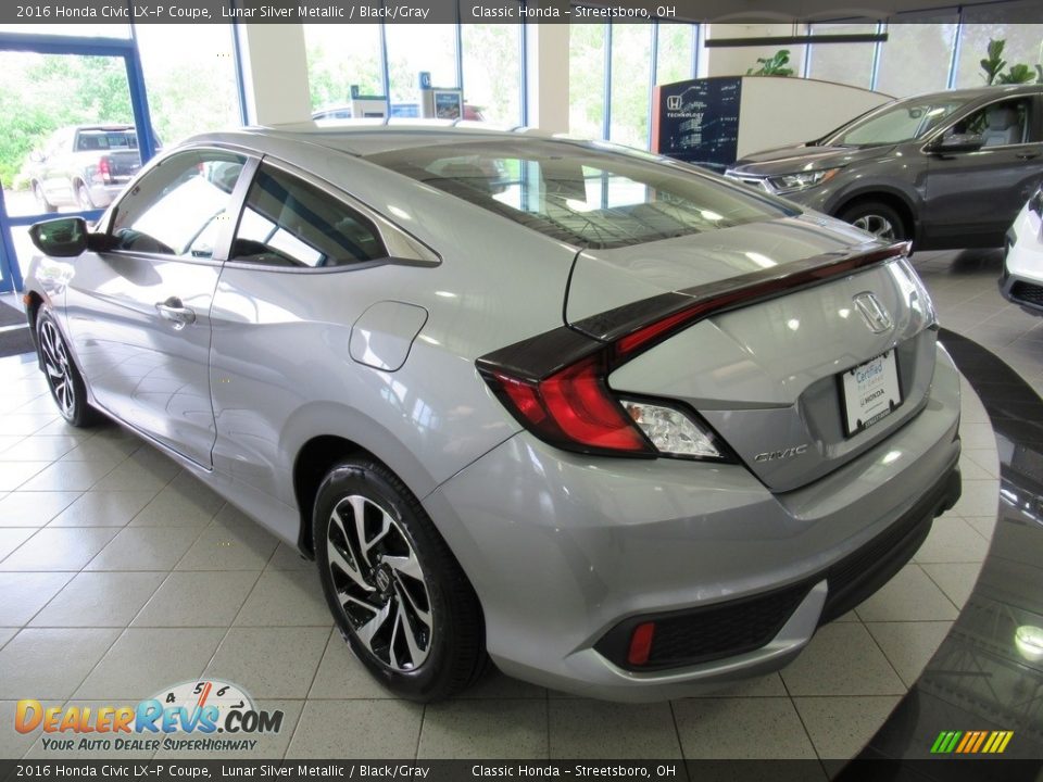 2016 Honda Civic LX-P Coupe Lunar Silver Metallic / Black/Gray Photo #9