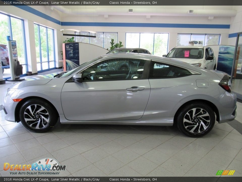 2016 Honda Civic LX-P Coupe Lunar Silver Metallic / Black/Gray Photo #10