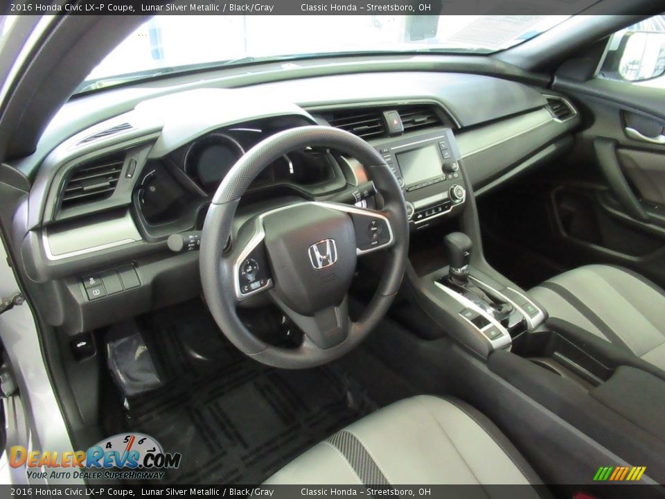 2016 Honda Civic LX-P Coupe Lunar Silver Metallic / Black/Gray Photo #22