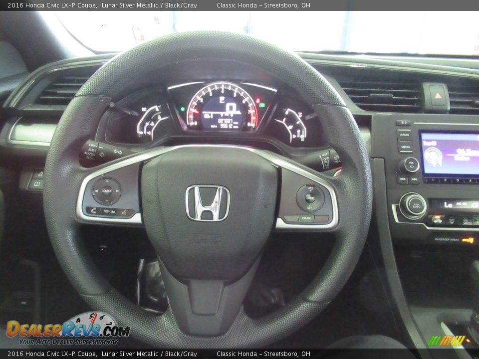 2016 Honda Civic LX-P Coupe Lunar Silver Metallic / Black/Gray Photo #25