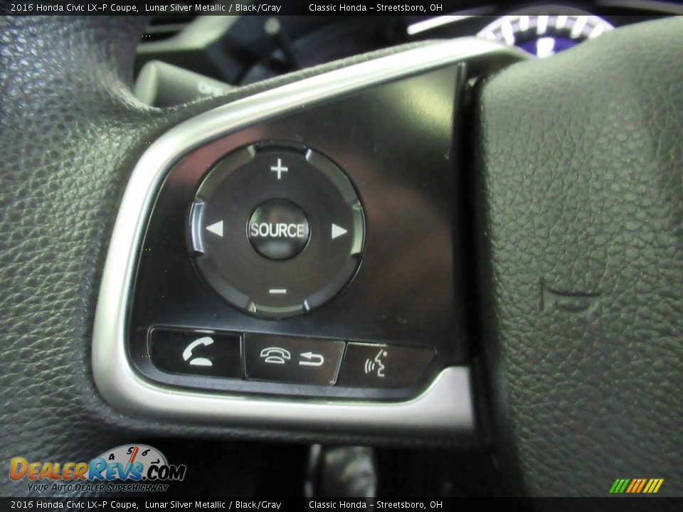 2016 Honda Civic LX-P Coupe Lunar Silver Metallic / Black/Gray Photo #26