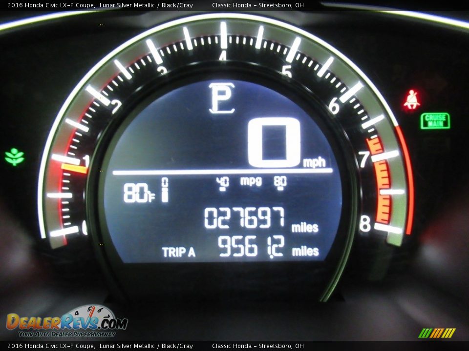 2016 Honda Civic LX-P Coupe Lunar Silver Metallic / Black/Gray Photo #27