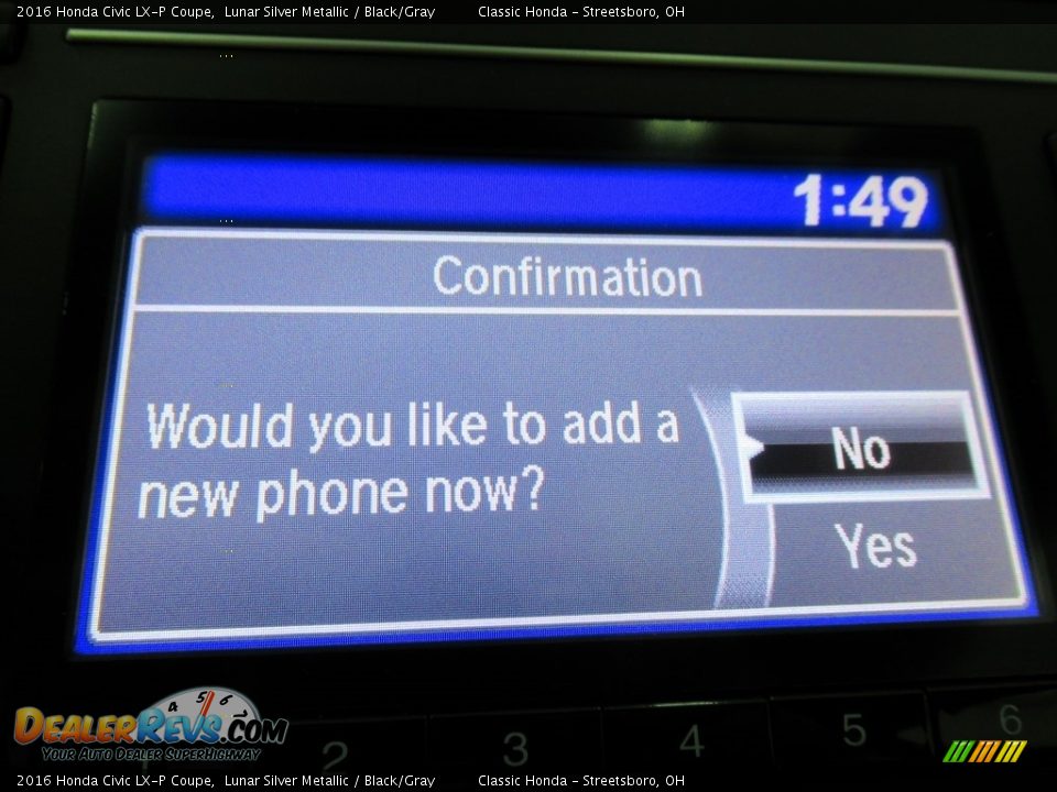 2016 Honda Civic LX-P Coupe Lunar Silver Metallic / Black/Gray Photo #31