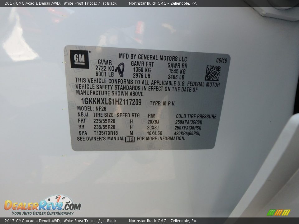 2017 GMC Acadia Denali AWD White Frost Tricoat / Jet Black Photo #16