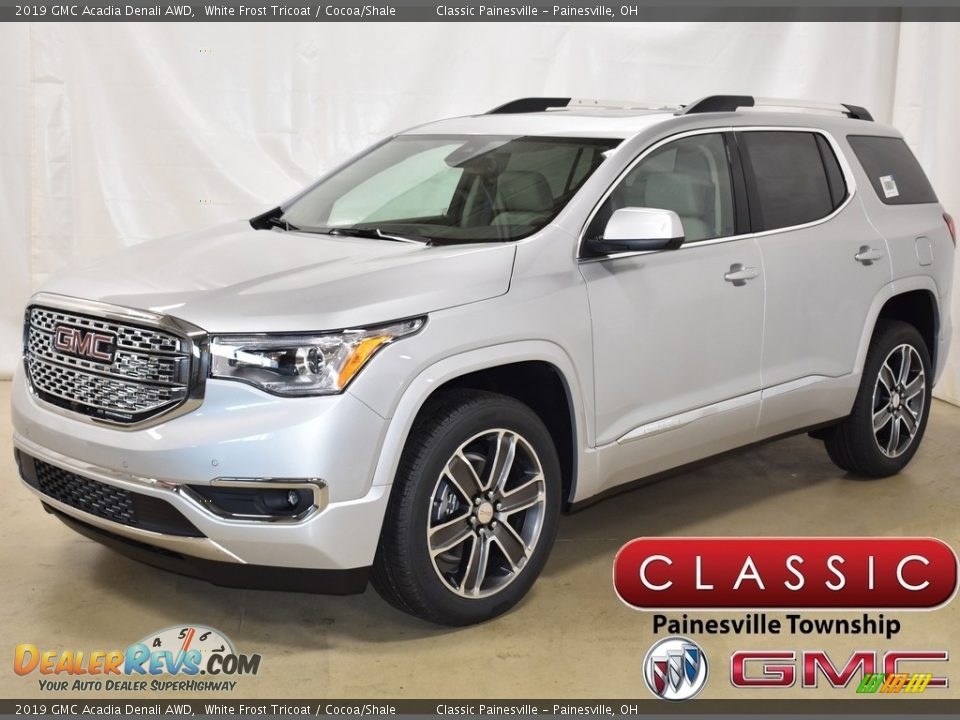 2019 GMC Acadia Denali AWD White Frost Tricoat / Cocoa/Shale Photo #1