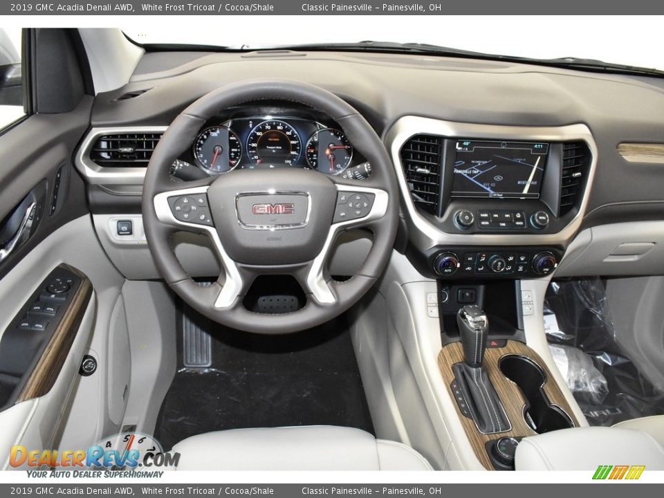 2019 GMC Acadia Denali AWD White Frost Tricoat / Cocoa/Shale Photo #10