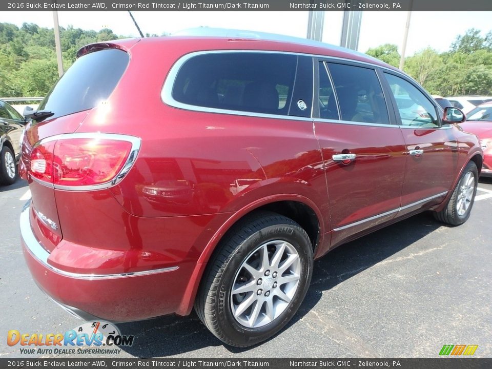 2016 Buick Enclave Leather AWD Crimson Red Tintcoat / Light Titanium/Dark Titanium Photo #8