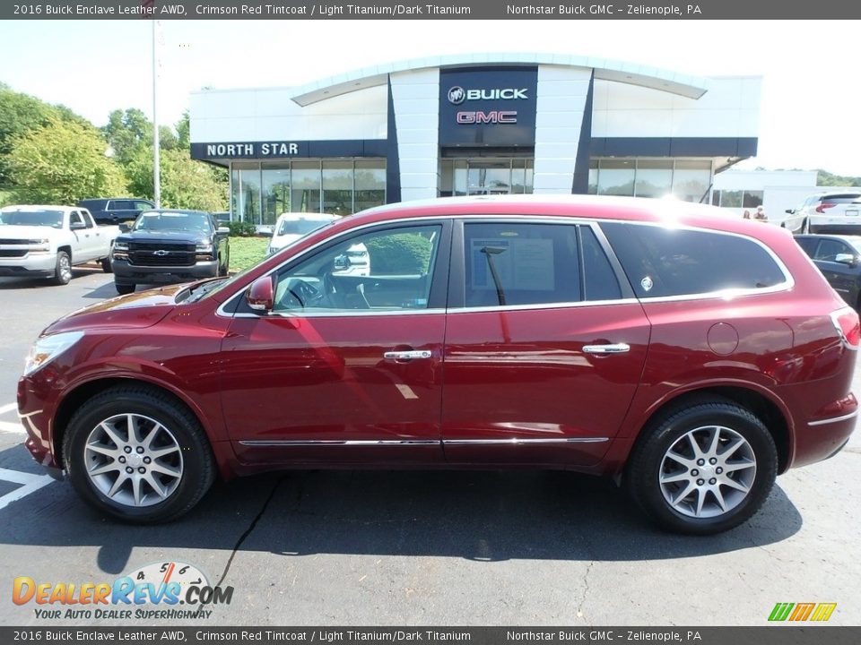 2016 Buick Enclave Leather AWD Crimson Red Tintcoat / Light Titanium/Dark Titanium Photo #13