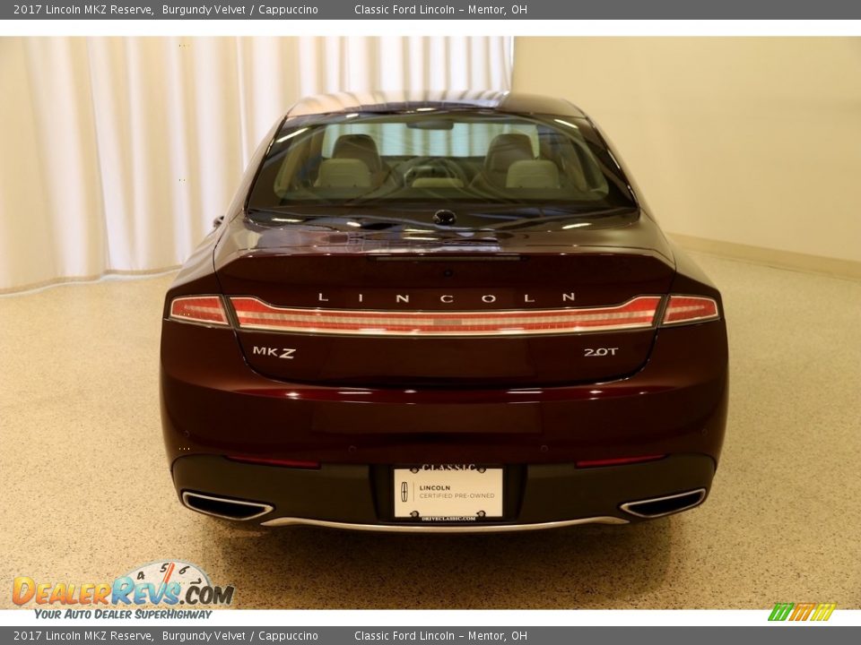 2017 Lincoln MKZ Reserve Burgundy Velvet / Cappuccino Photo #23