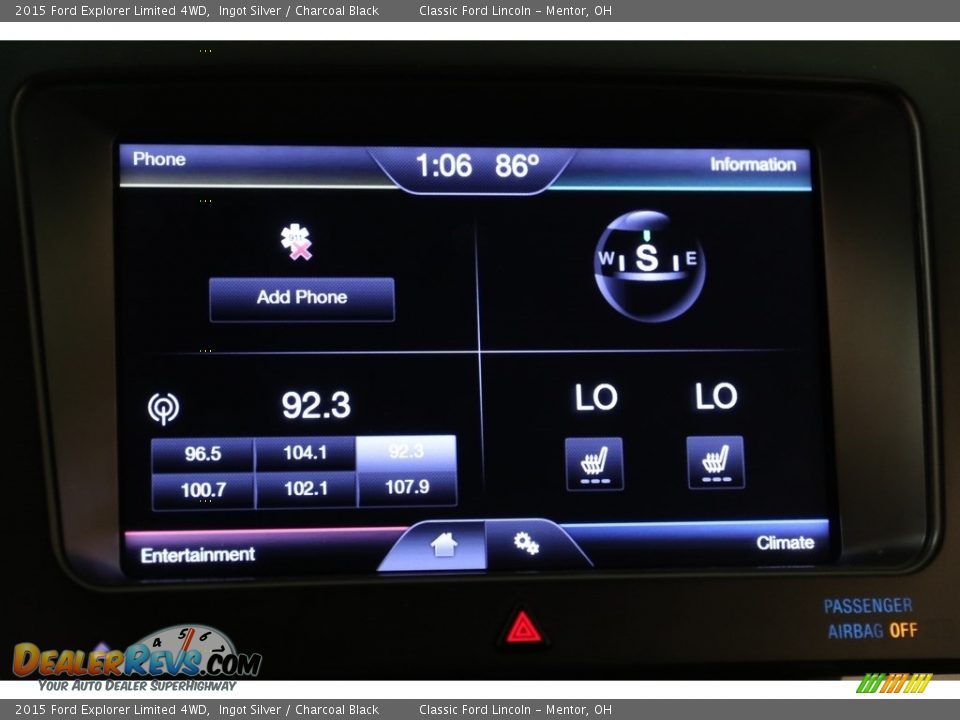 2015 Ford Explorer Limited 4WD Ingot Silver / Charcoal Black Photo #11