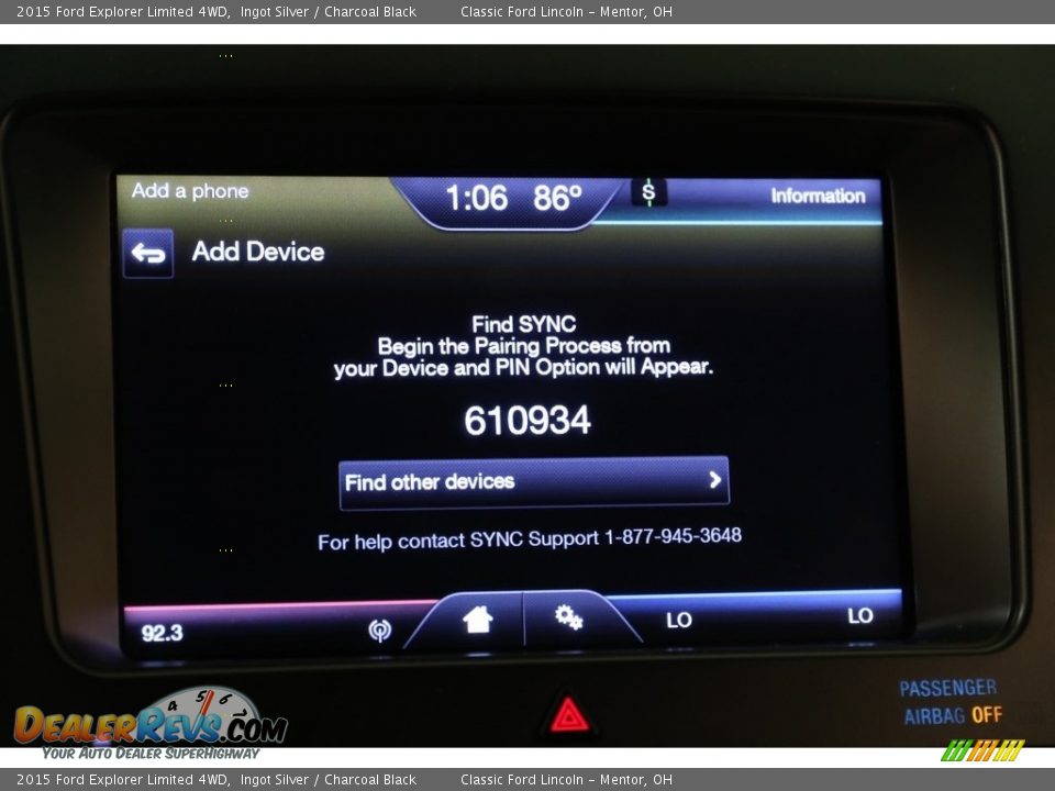 2015 Ford Explorer Limited 4WD Ingot Silver / Charcoal Black Photo #12