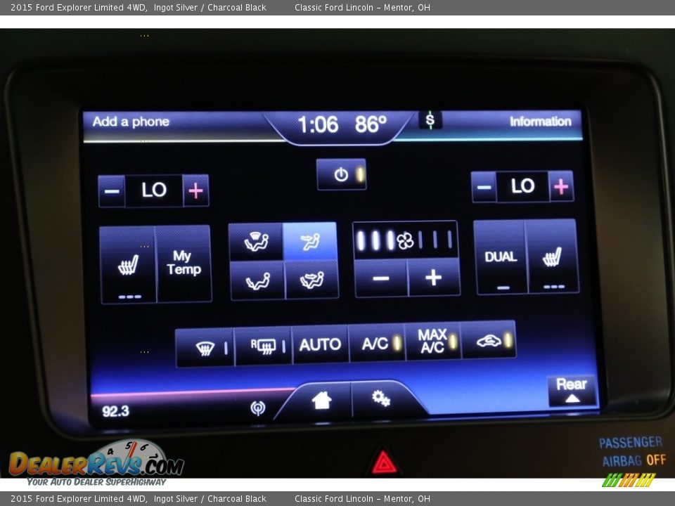 2015 Ford Explorer Limited 4WD Ingot Silver / Charcoal Black Photo #14