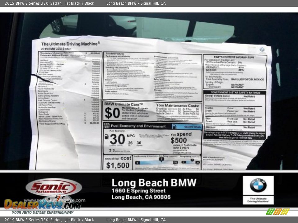 2019 BMW 3 Series 330i Sedan Jet Black / Black Photo #11