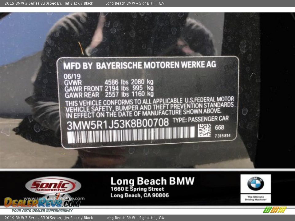 2019 BMW 3 Series 330i Sedan Jet Black / Black Photo #12