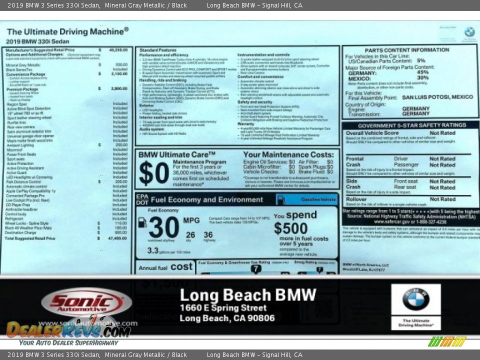 2019 BMW 3 Series 330i Sedan Mineral Gray Metallic / Black Photo #10