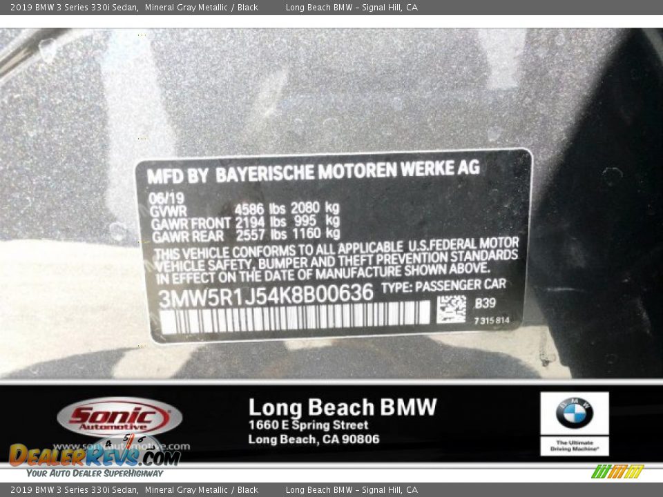 2019 BMW 3 Series 330i Sedan Mineral Gray Metallic / Black Photo #11