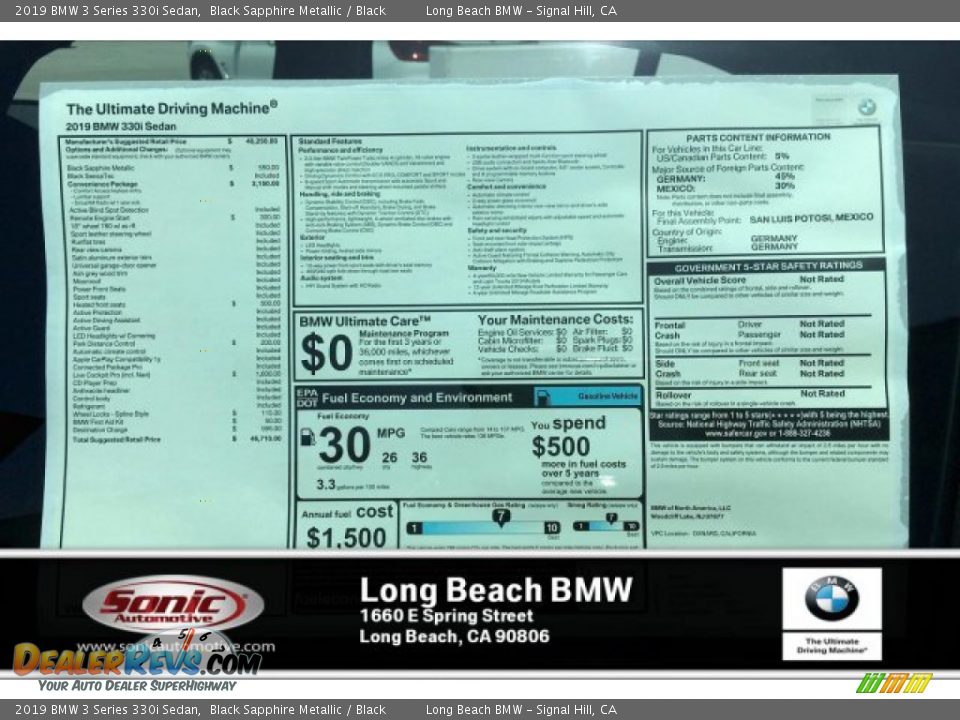 2019 BMW 3 Series 330i Sedan Black Sapphire Metallic / Black Photo #11