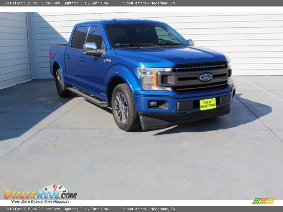2018 Ford F150 XLT SuperCrew Lightning Blue / Earth Gray Photo #2