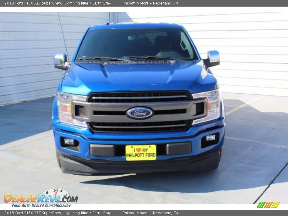 2018 Ford F150 XLT SuperCrew Lightning Blue / Earth Gray Photo #3