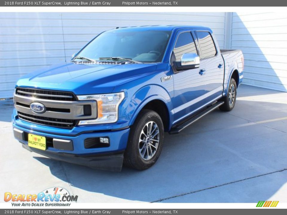 2018 Ford F150 XLT SuperCrew Lightning Blue / Earth Gray Photo #4