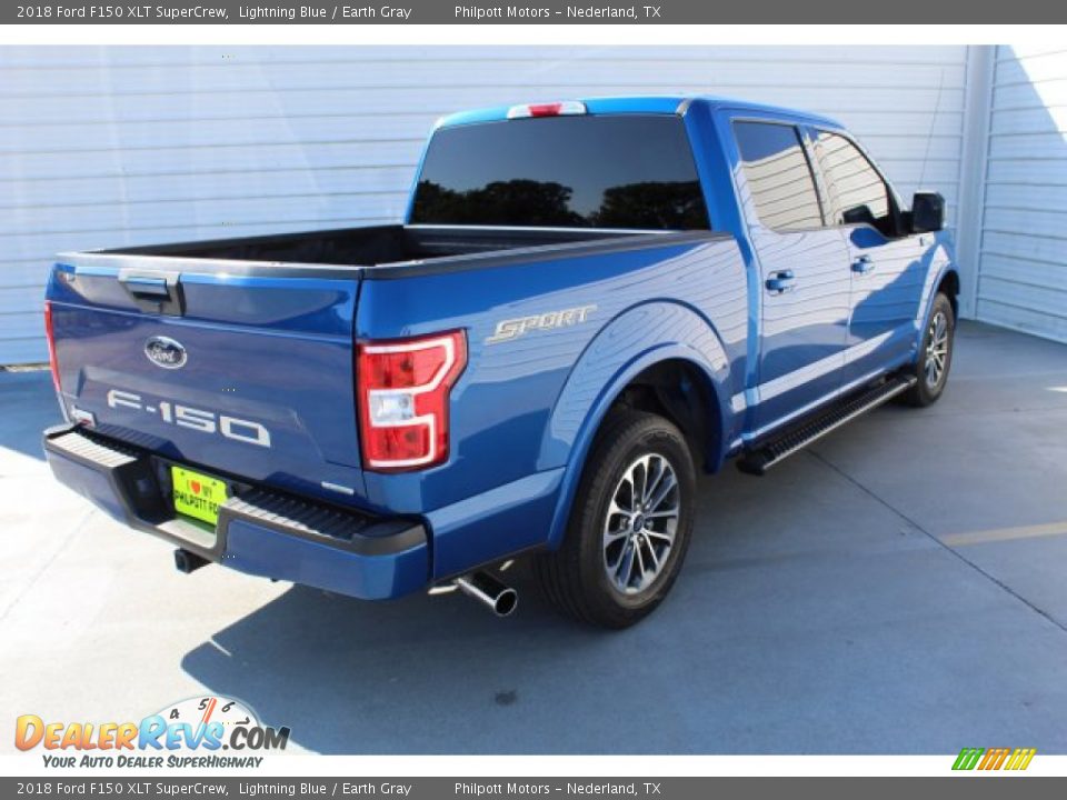 2018 Ford F150 XLT SuperCrew Lightning Blue / Earth Gray Photo #9