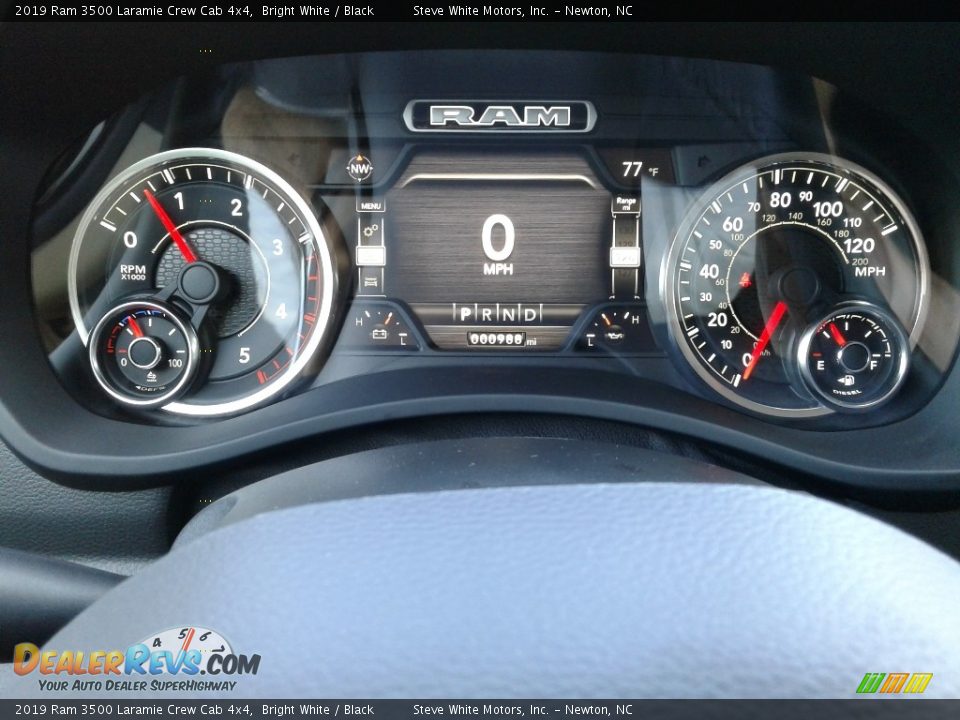 2019 Ram 3500 Laramie Crew Cab 4x4 Bright White / Black Photo #22