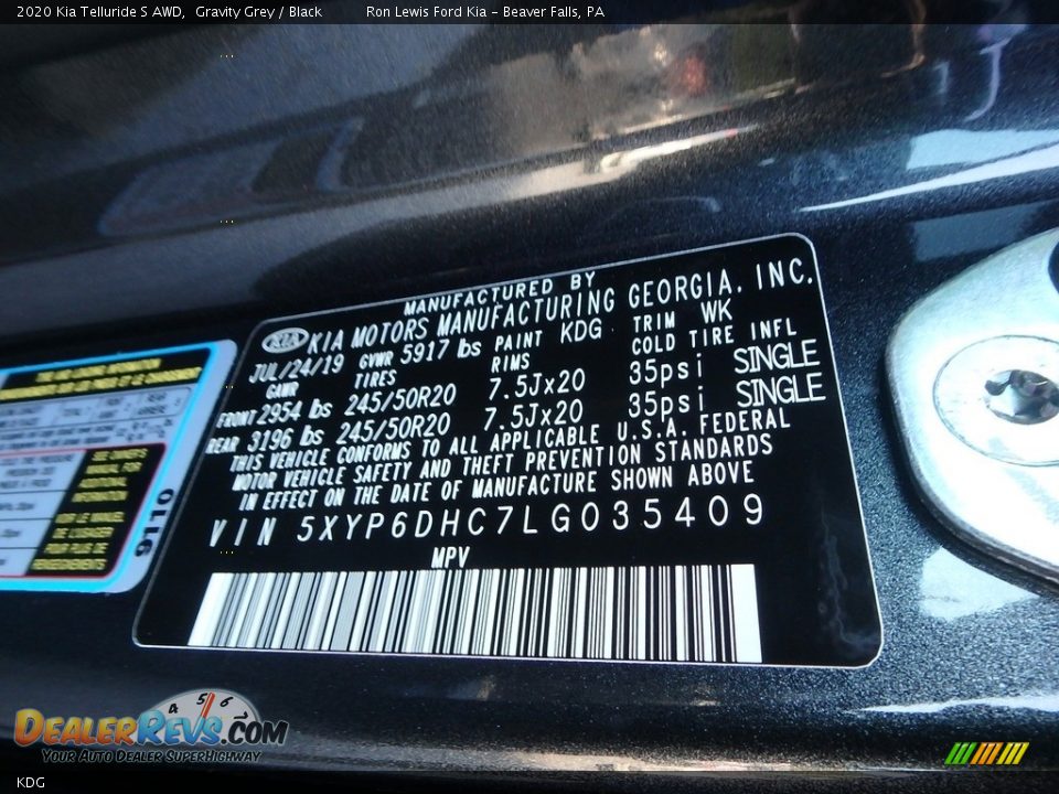 Kia Color Code KDG Gravity Grey