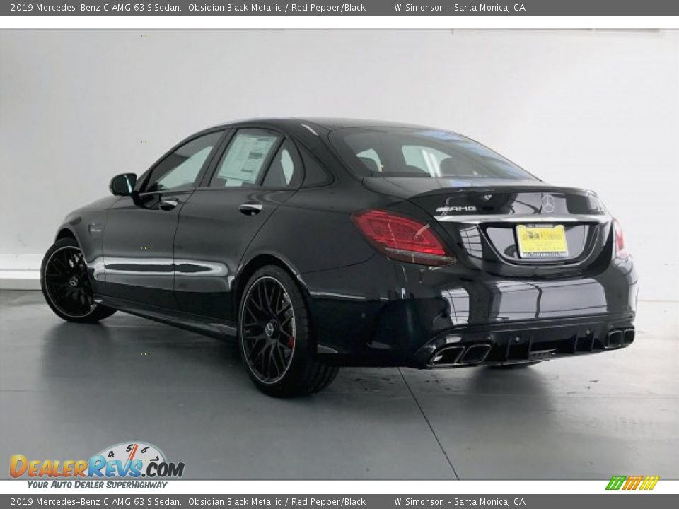 2019 Mercedes-Benz C AMG 63 S Sedan Obsidian Black Metallic / Red Pepper/Black Photo #2