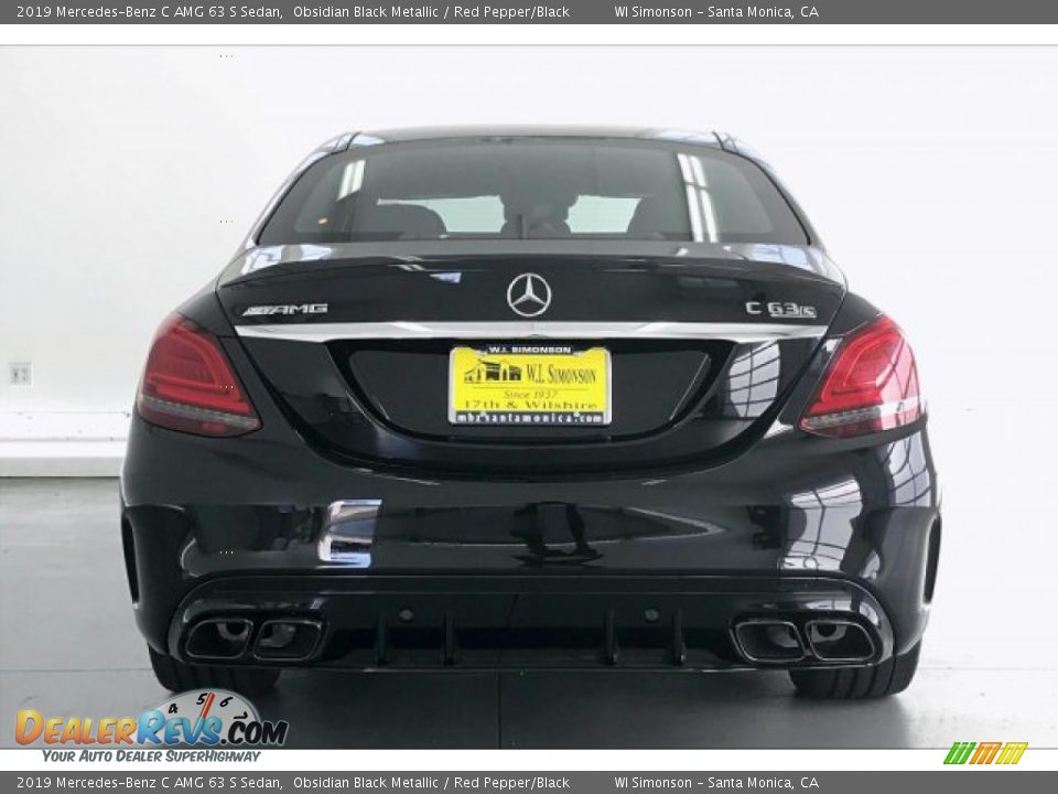 2019 Mercedes-Benz C AMG 63 S Sedan Obsidian Black Metallic / Red Pepper/Black Photo #3