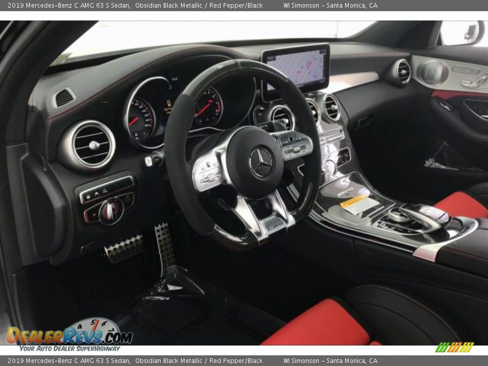 2019 Mercedes-Benz C AMG 63 S Sedan Obsidian Black Metallic / Red Pepper/Black Photo #4